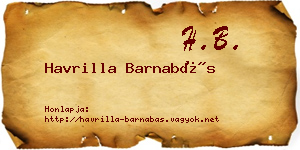 Havrilla Barnabás névjegykártya